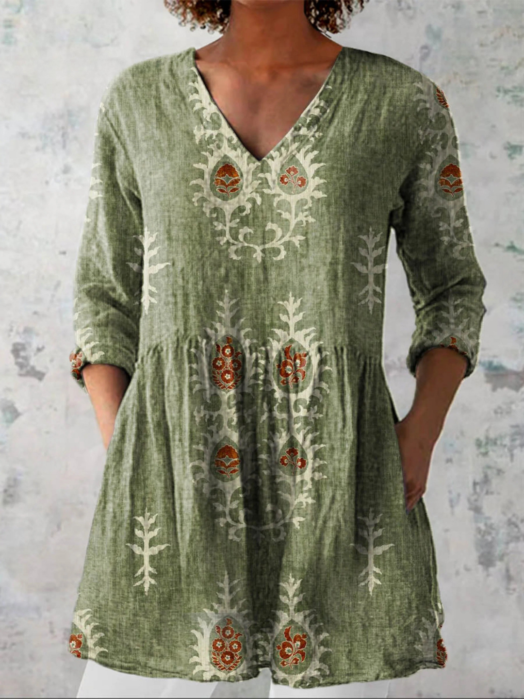 Delphina | Effortless V Neck Blouse