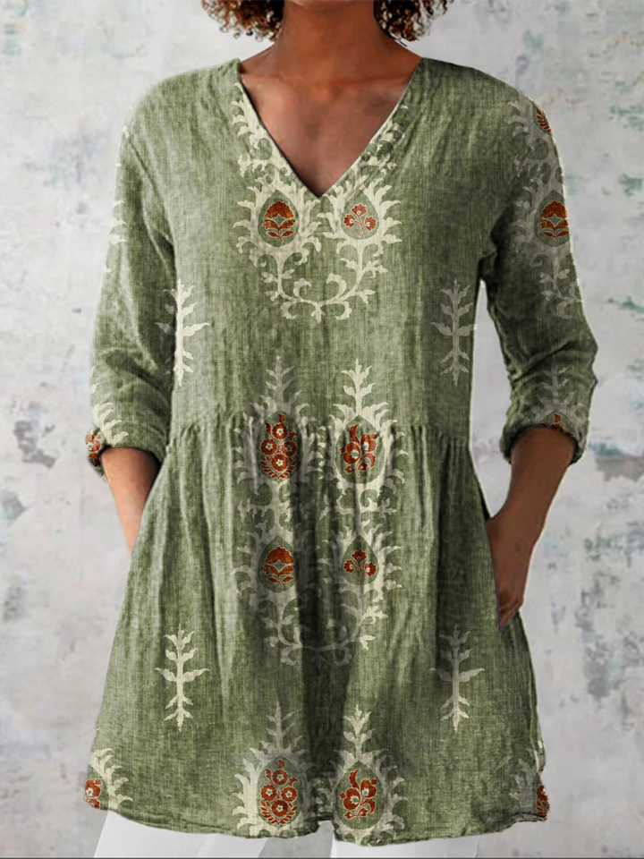 Delphina | Effortless V Neck Blouse