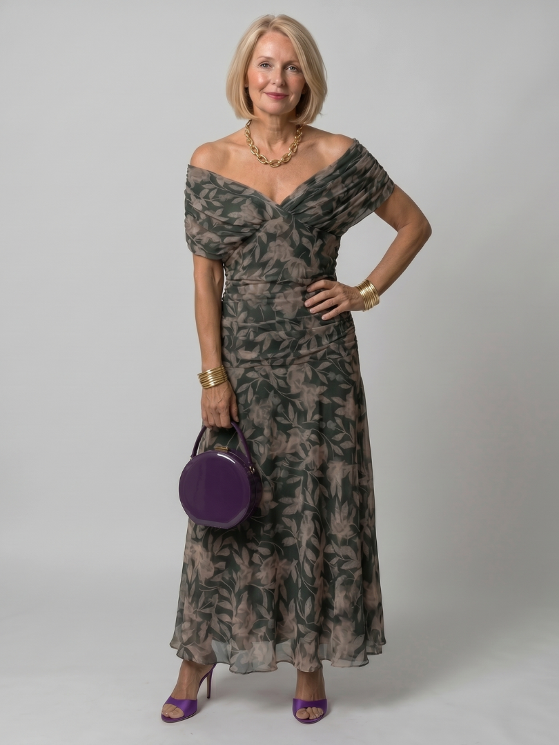Zenobia | Off Shoulder Midi Dress