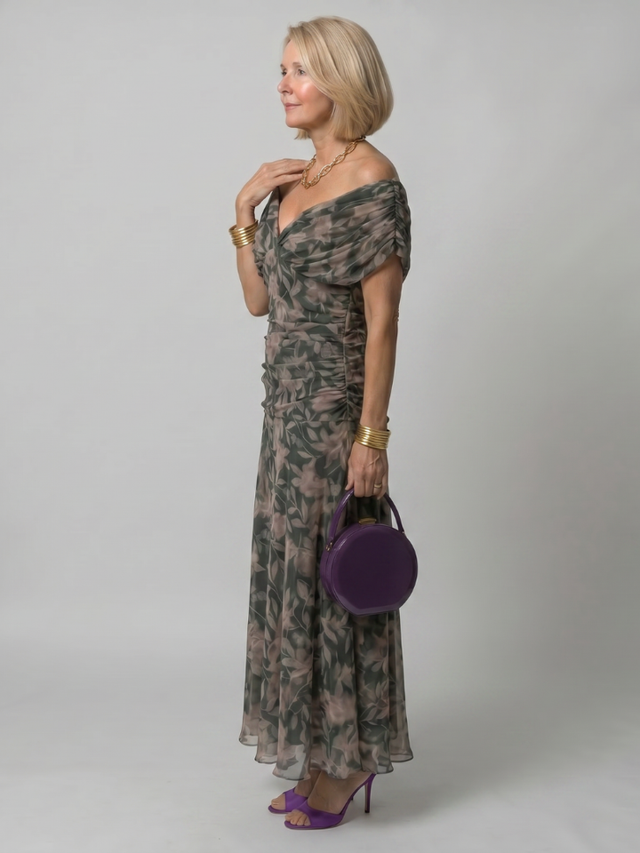 Zenobia | Off Shoulder Midi Dress