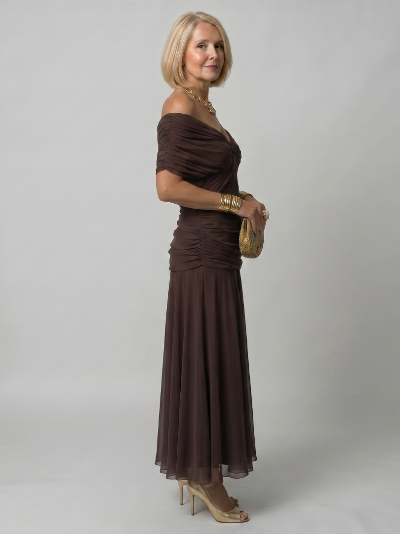 Zenobia | Off Shoulder Midi Dress