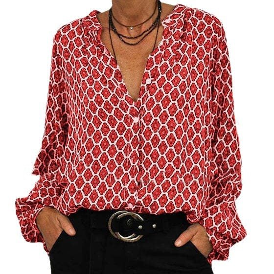 Antonia | Graceful Patterned Long-Sleeve