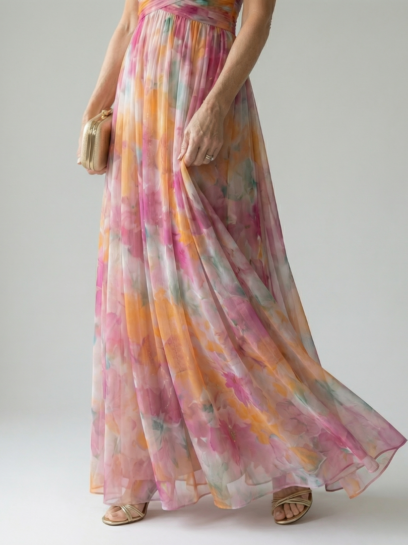 Thomasine | Flowing Wrap Maxi Dress