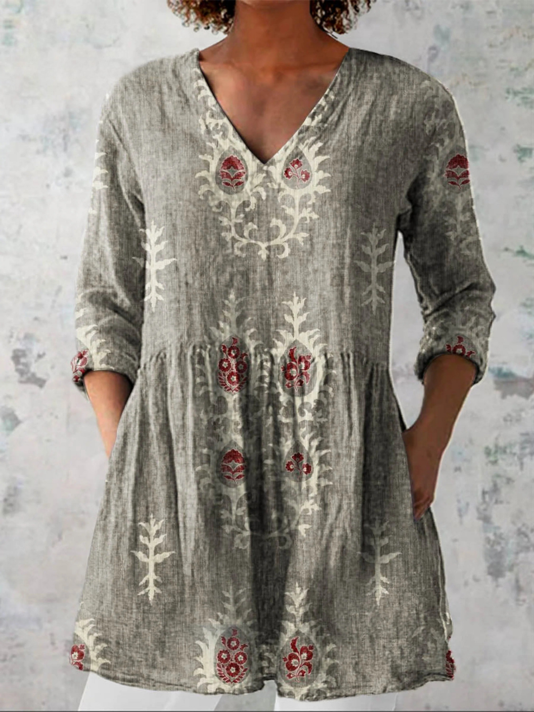 Delphina | Effortless V Neck Blouse