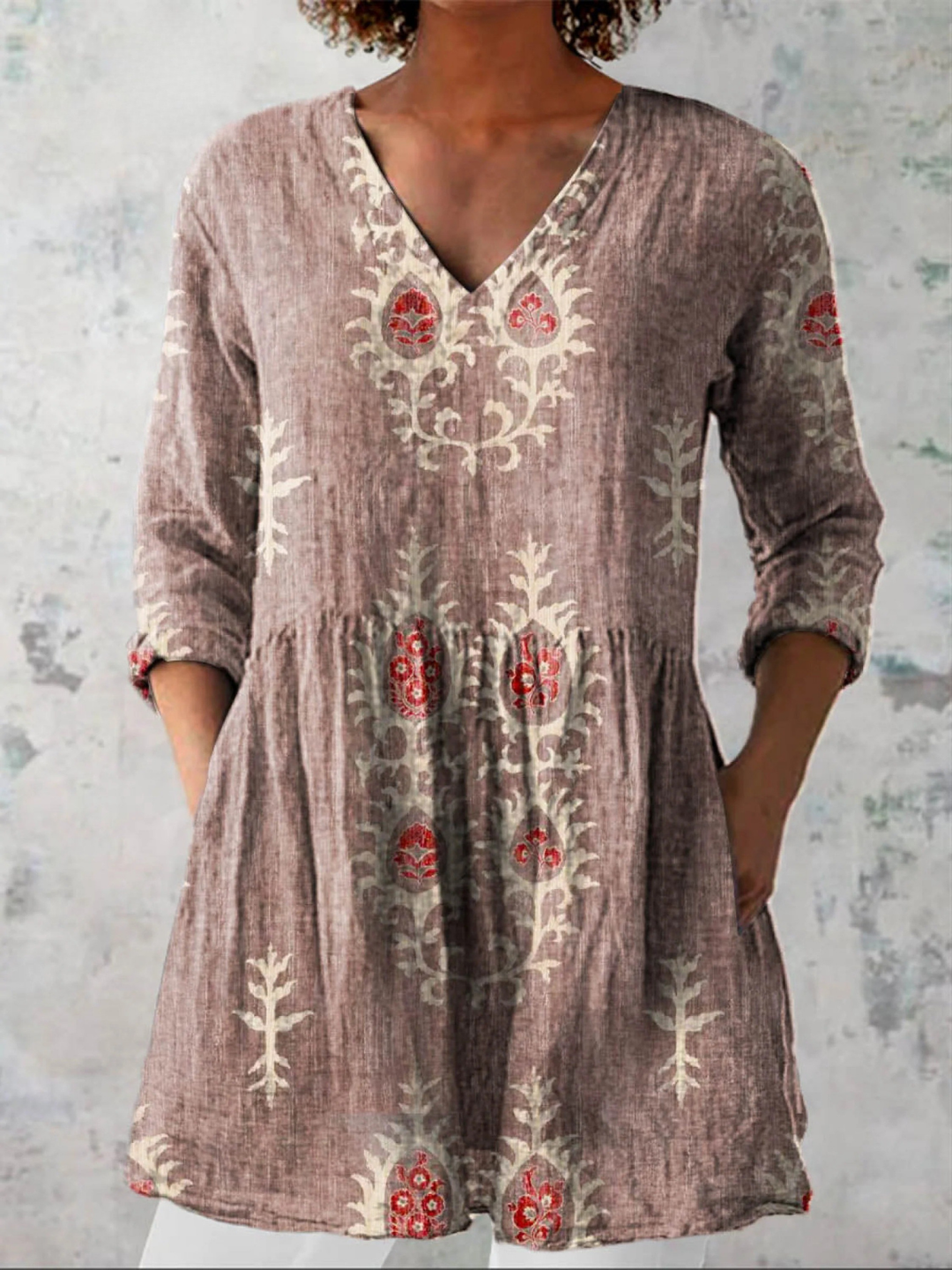 Delphina | Effortless V Neck Blouse