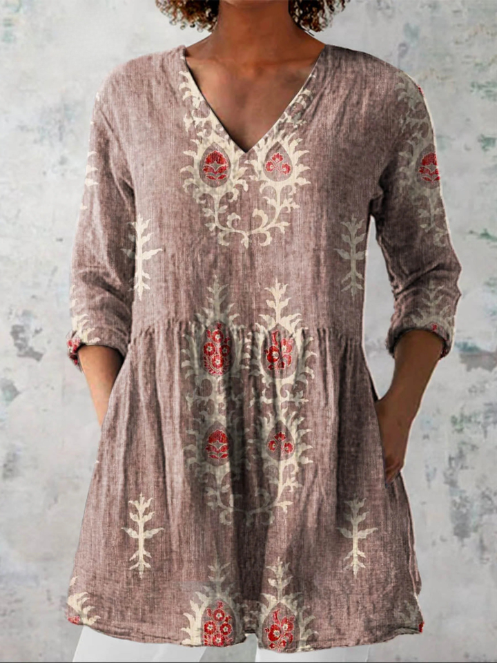 Delphina | Effortless V Neck Blouse