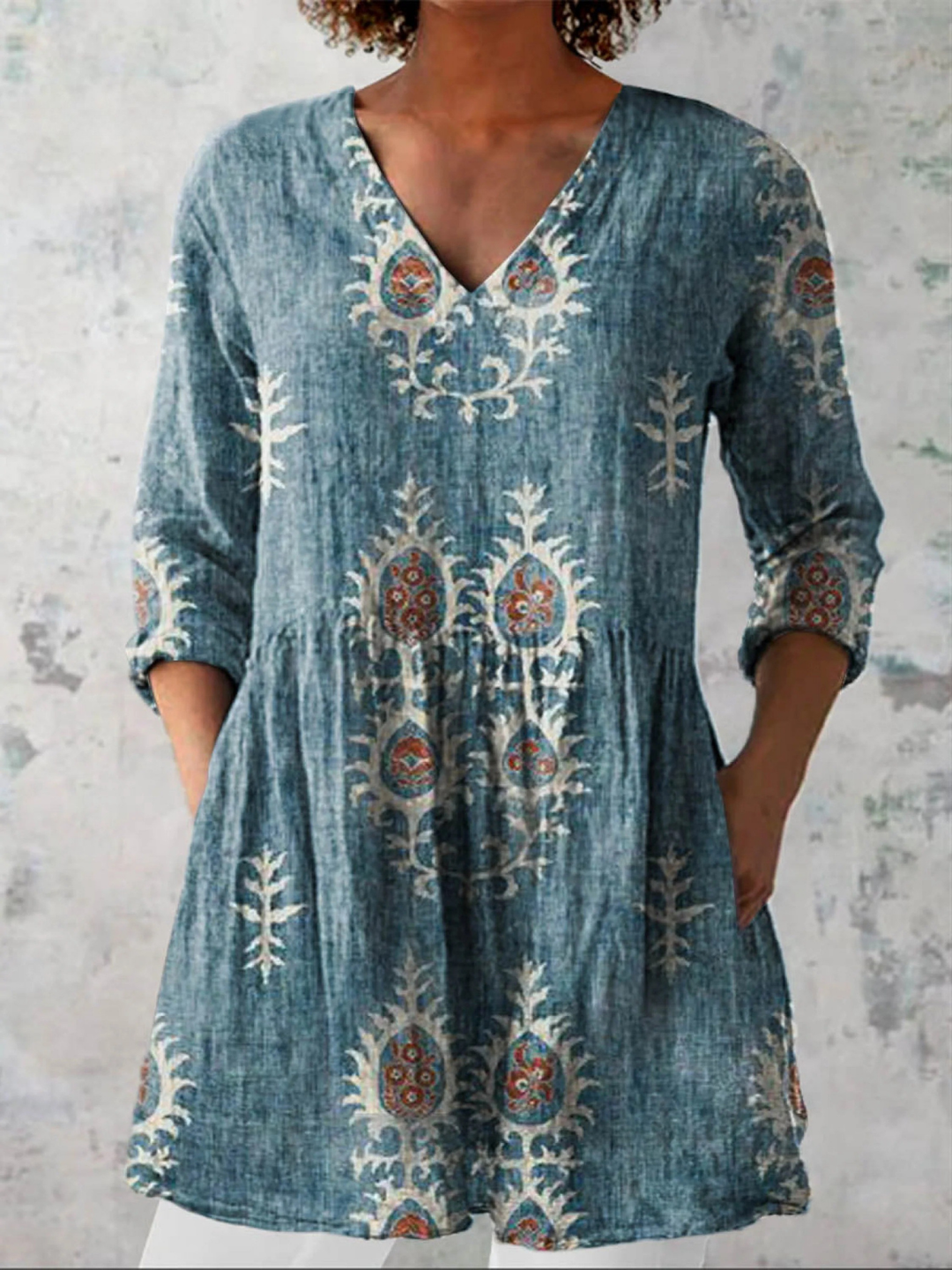 Delphina | Effortless V Neck Blouse