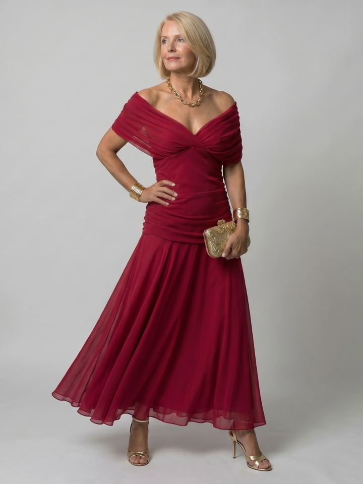 Zenobia | Off Shoulder Midi Dress