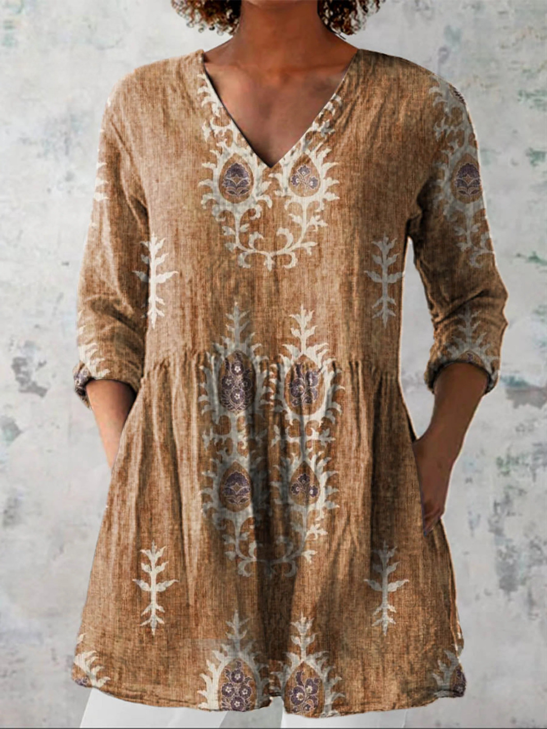 Delphina | Effortless V Neck Blouse