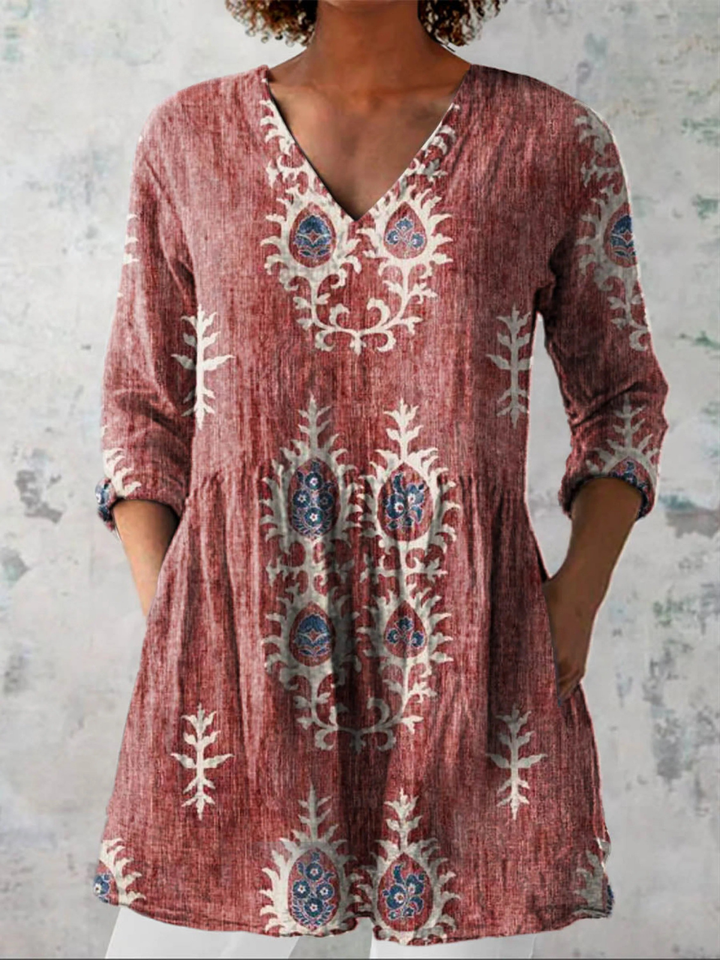 Delphina | Effortless V Neck Blouse