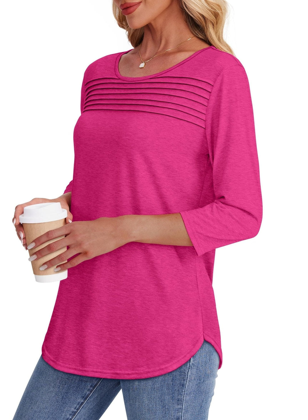 Monalisa | Pleated 3/4 Sleeve Top