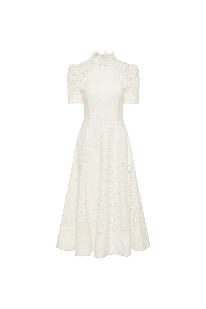 Verena | Pretty Broderie Midi Dress