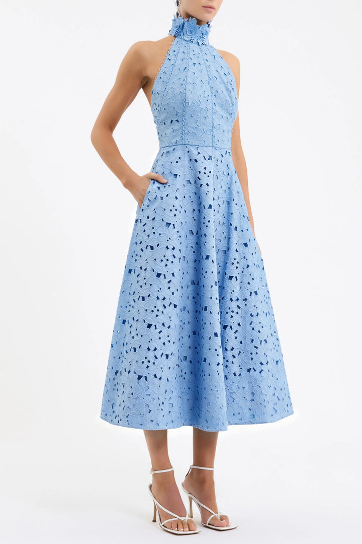 Verity | Elegant Halter Midi Dress