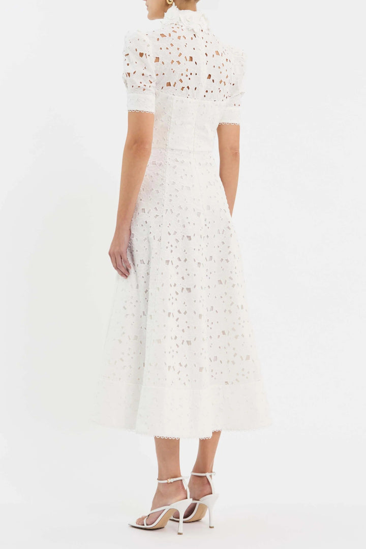 Verena | Pretty Broderie Midi Dress